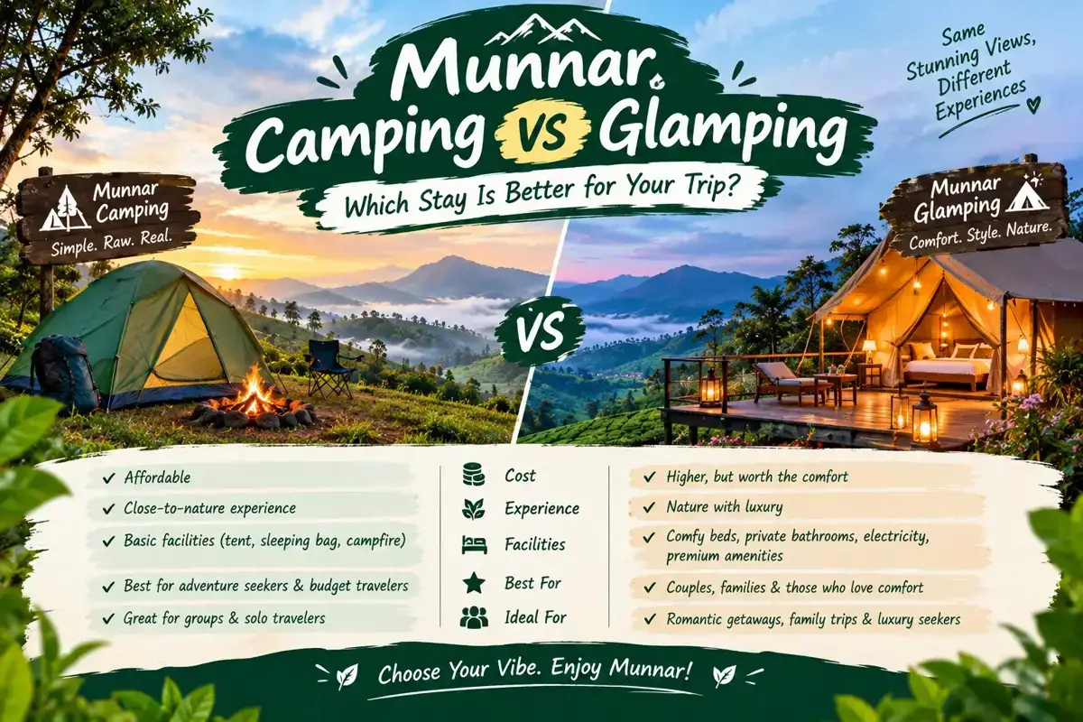 Munnar Camping vs Glamping: Which Stay Is Better for Your Trip?